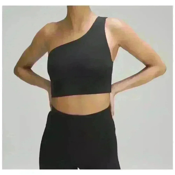 Lululemon Black Align Asymmetrical Yoga Bra Women's size 6‎ A/B - Picture 1 of 3